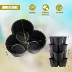 GEEZY Stackable Black Flower Pot Set of 4