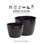 Black 50L Plant Pot Tub for Indoor/Outdoor Use