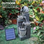 Solar 4-Tier Cascading Water Fountain with Lights