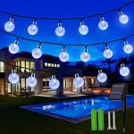 59Ft Solar LED Globe String Lights for Gardens