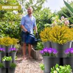 GEEZY Stackable Black Flower Pot Set of 4