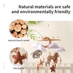 Wooden Animal Kingdom Baby Mobile with Wind Chime