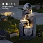 Solar 4-Tier Cascading Water Fountain with Lights