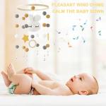 Bamboo Bunny Mobile with Wind Chimes and Felt Balls