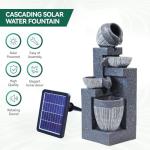 Solar 4-Tier Cascading Water Fountain with Lights