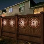 Solar Mandala Fence Lights - 2 Pack, Waterproof