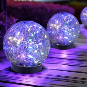 Solar Globe Lights - Waterproof Cracked Glass Balls