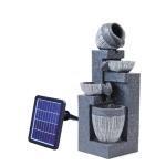 Solar 4-Tier Cascading Water Fountain with Lights