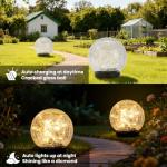Solar Cracked Glass Ball Lights for Outdoor Decor
