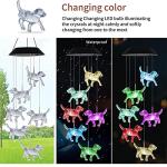 Solar Color Changing Dog Wind Chime Light