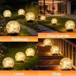 Solar Cracked Glass Ball Lights for Outdoor Decor