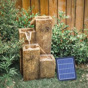 Solar 4-Tier Water Fountain with LED Lights
