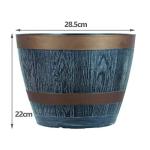 Rustic Dark Grey Half Barrel Planter 28.5cm