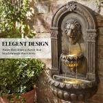 Rustic Brown Wall-Mounted 3-Tier Water Fountain