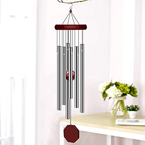 2 Pack Pgzsy Memorial Wind Chimes Outdoor Large Deep Tone, Elegant Sympathy Wind-Chime Personalized with 6 Tuned Tubes for Garden Patio Balcony and Home