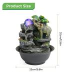 Indoor Water Fountain with LED Light and Elephant