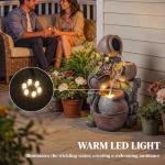 Four-Tier Rustic Pot Outdoor Fountain with LED