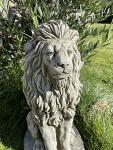 Large Upright Lion Stone Garden Statue