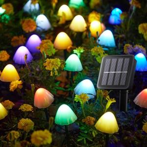 20 LED Solar Mushroom Garden Lights for Outdoors