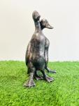 Vintage Bronze Duck Garden Ornament Statue Pair