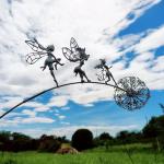 Dandelion Dance Stainless Steel Garden Art Sculpture
