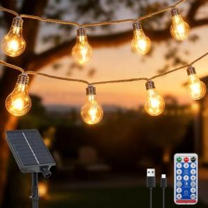 Solar Outdoor Garden String Lights with Remote