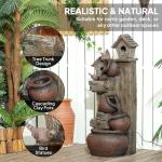 Outsunny 2-in-1 Waterfall Fountain with Birdhouse