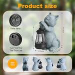 Solar Cat Garden Statue with LED Lights