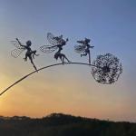 Dandelion Dance Stainless Steel Garden Art Sculpture