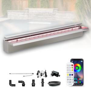 90cm Stainless Steel Waterfall Blade Kit with LED Lights