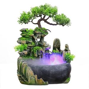 Indoor Tabletop Rockery Waterfall Fountain with Humidifier