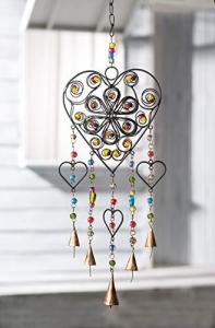 Namaste Heart Glass Bead Wind Chime