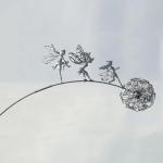 Dandelion Dance Stainless Steel Garden Art Sculpture