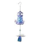 Purple Lighthouse Hanging Sea Glass Wind Chime