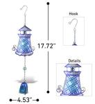 Purple Lighthouse Hanging Sea Glass Wind Chime