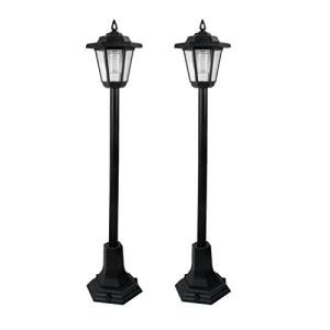 Solar-Powered LED Garden Lanterns - Black (Set of 2)