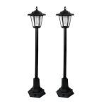 Solar-Powered LED Garden Lanterns - Black (Set of 2)