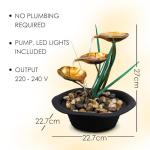 Lotus Design Indoor Water Fountain with LED Lights