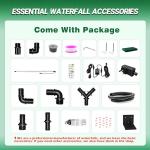 90cm Stainless Steel Waterfall Blade Kit with LED Lights