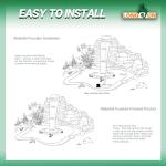 90cm Stainless Steel Waterfall Blade Kit with LED Lights