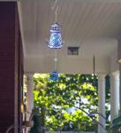 Purple Lighthouse Hanging Sea Glass Wind Chime
