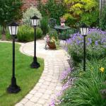 Solar-Powered LED Garden Lanterns - Black (Set of 2)