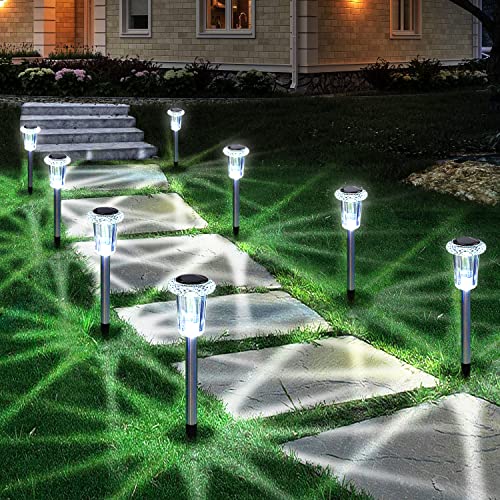 10 Pack Solar Stake Lights for Garden Pathways