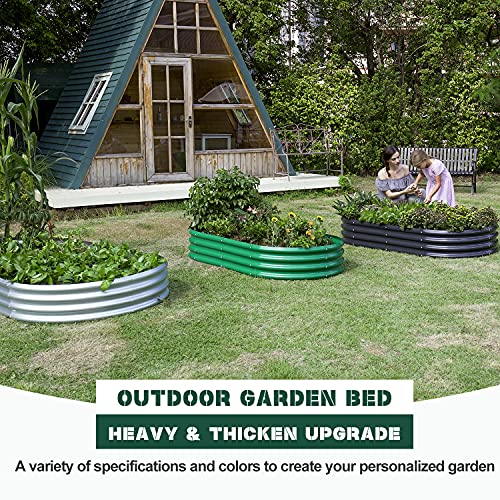 Large Oval Galvanized Garden Bed Kit for Vegetables