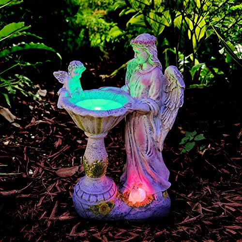 Color Changing Solar Angel Garden Statue, Waterproof Yard Art