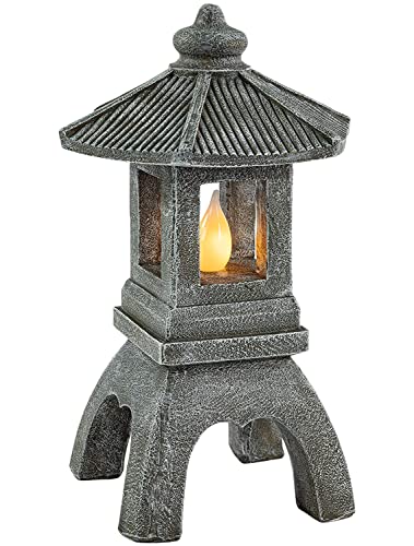 Solar Powered Zen Pagoda Garden Lantern