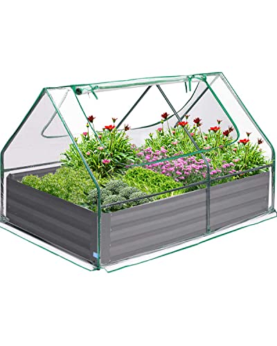 Quictent 4x3x1 Ft Raised Garden Bed with Greenhouse