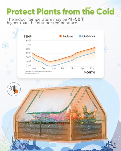 Quictent 4x3x1 Ft Raised Garden Bed with Greenhouse
