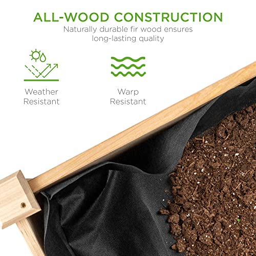 Raised Garden Bed Wood Planter Box - Natural