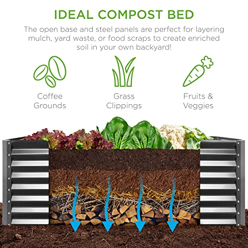 6x3x2ft Outdoor Metal Raised Garden Bed